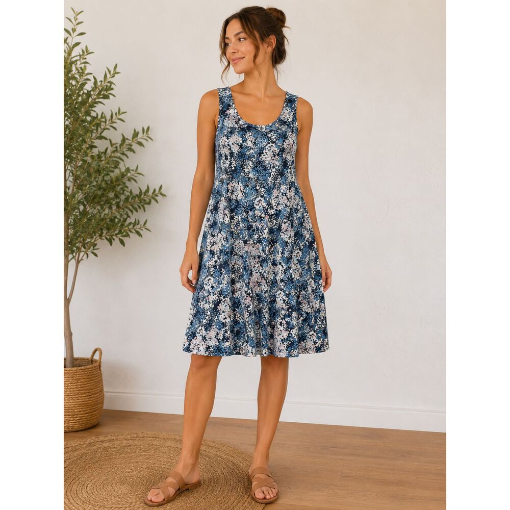 Patagonia Dress Size M Furnai Floral Neo Navy Magnolia Spring Sundress A-Line